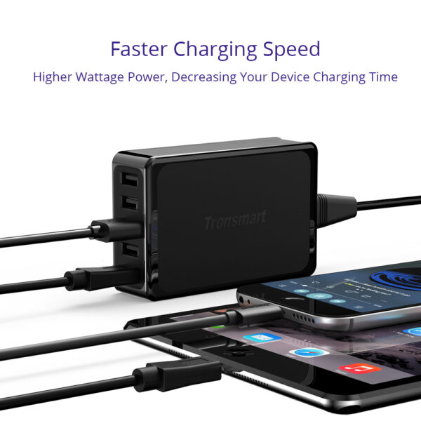 Tronsmart WCP03 57W USB-C Wall Charger with 45W Power Delivery 3.0 12W VoltiQ Foldable Plug for MacBook iPhone - EU Plug